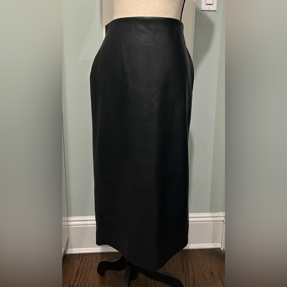 Black Faux leather pencil skirt
